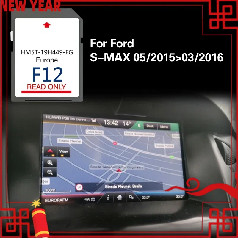 

for Ford S-MAX 05/2015-03/2016 Update Maps Czech Republic Hungary Greece Cover Road Navigation SD Card