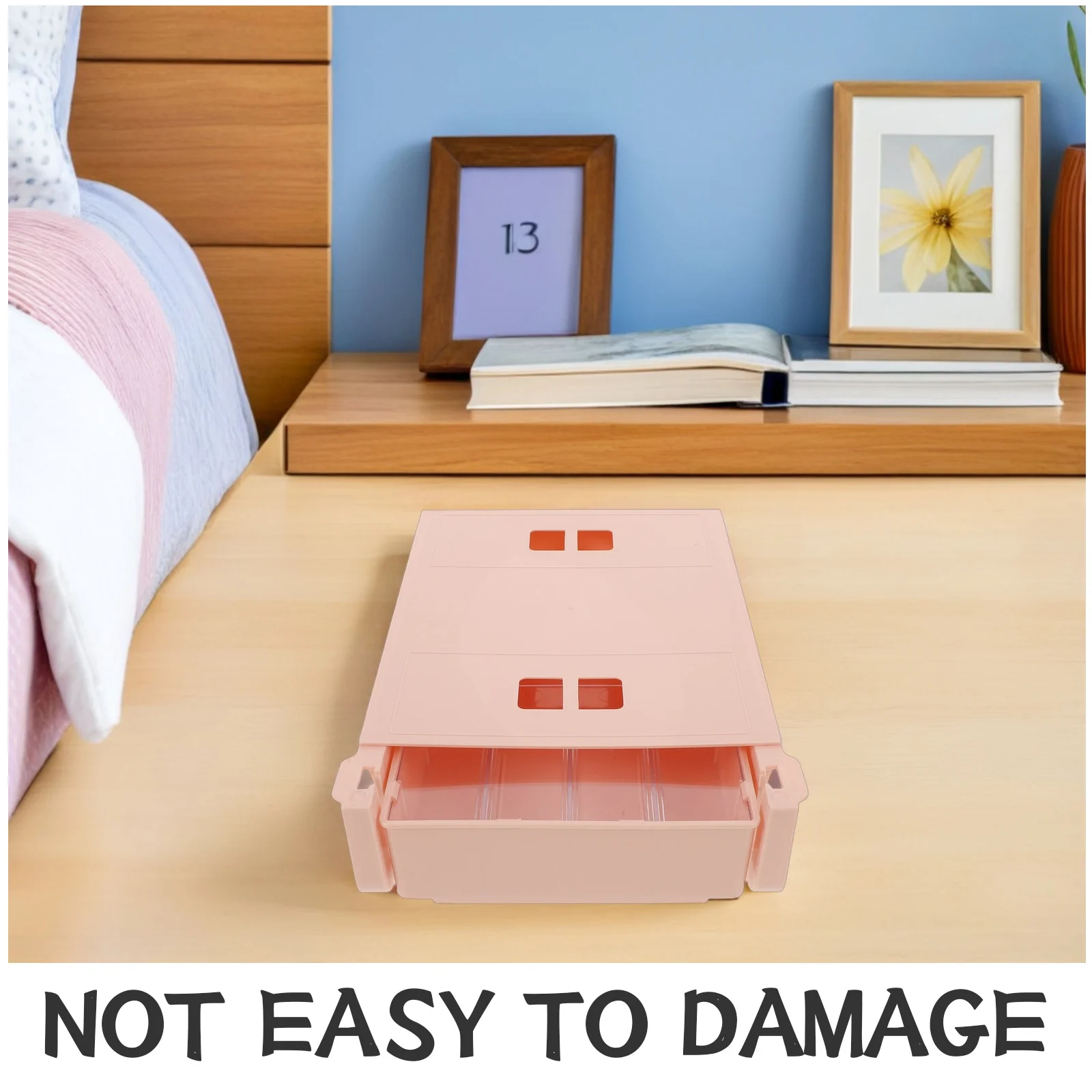 منظم درج تحت المكتب لأدوات الأظافر، تخزين منزلق مع فواصل منظم الأظافر لصالون المكتب والمنزل