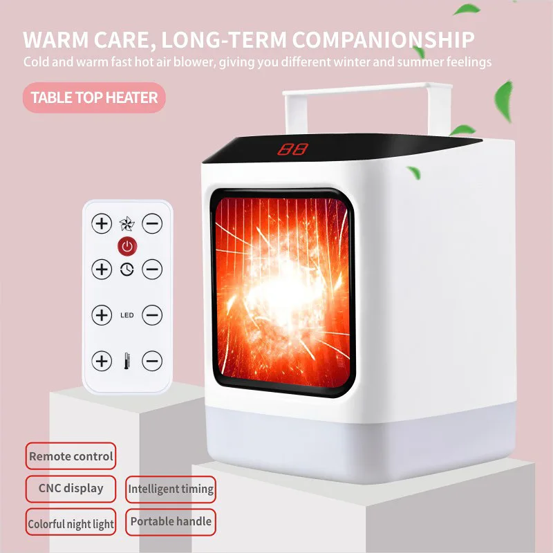 110V European Standard Household Small Heater Portable Desktop Heater Ceramic Heating Hot Air Blower Winter Warmer Machine