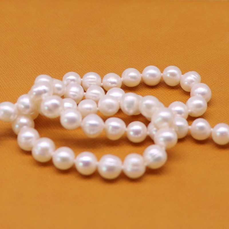 HOOZZ.P 6-7mm White Freshwater Choker Length Pearl Necklace For Women,A Gem Quality,Natural Cultured