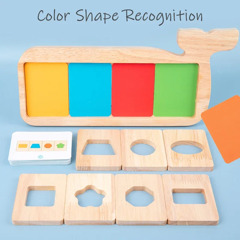 Wooden Montessori Geometry Color Separation Toys Matching Games Sensory Training Shape Children Education Cognition