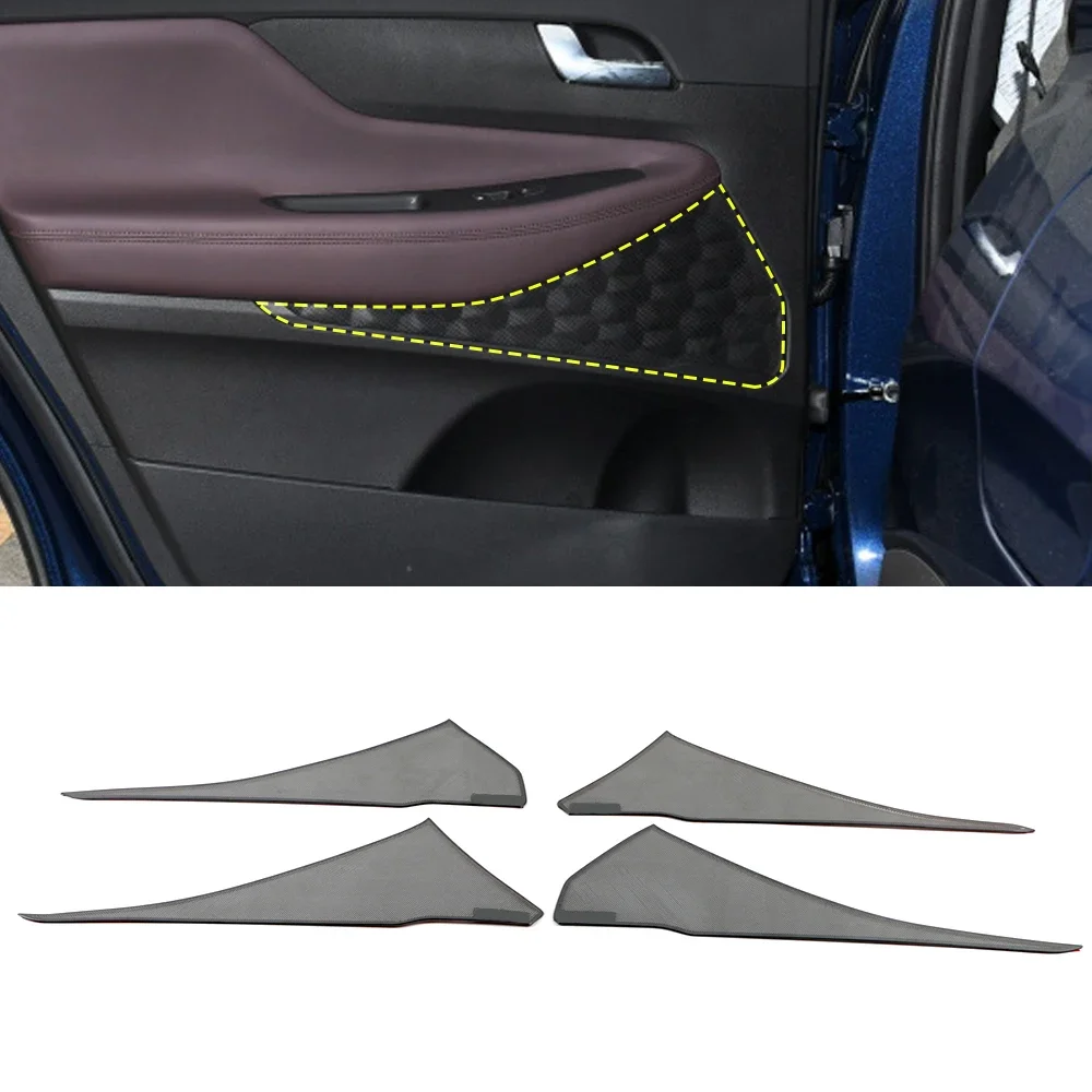 

For Hyundai Santa Fe TM 2018-2023 Stainless Car Gate Door Loudspeaker Pad Audio Speaker Cover Trim Frame Sticker Accessories