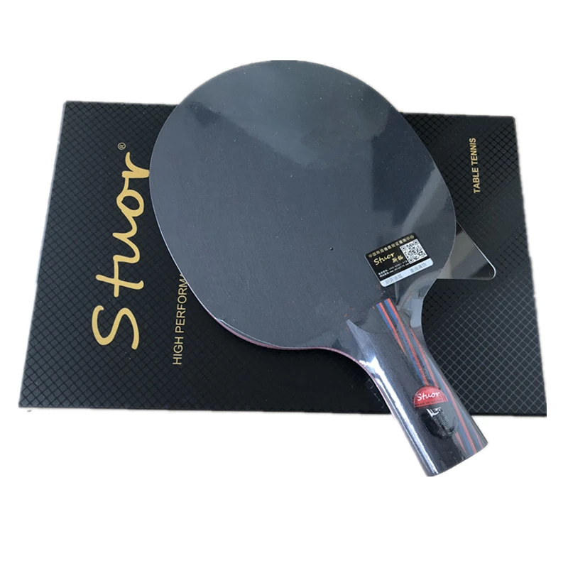 Professional Table Tennis Racket Short Long Handle Carbon Blade Rubber With Double Face Pimples In Ping Pong Rackets With Case