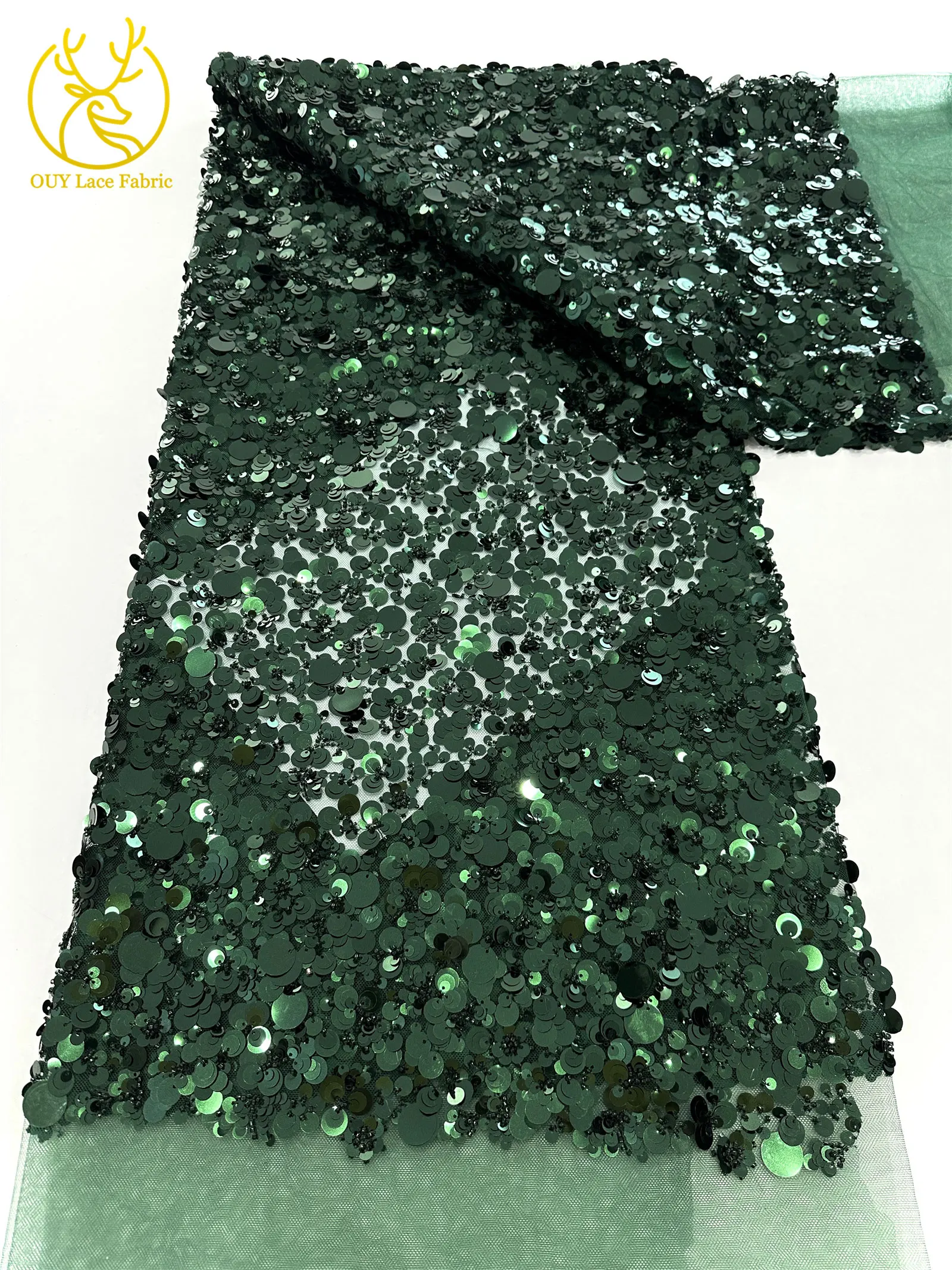 高級アフリカスパンコールメッシュレース生地 2025 高品質フレンチナイジェリア新郎チュールレース生地女性のパーティードレスに適しています