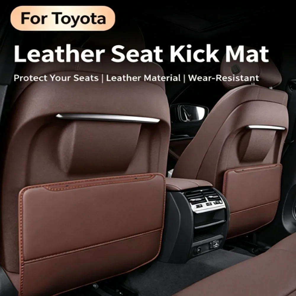 Leather Seat Back Anti Kick Pad Anti-dirty Protector for TOYOTA Car Interior Seat Protection Accessories 2-in-1 Storage & Anti
