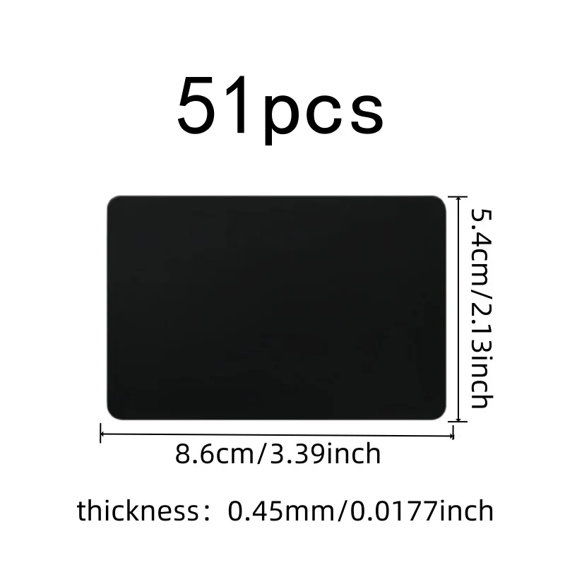 51 pcs 0.45mm Laser Engraving Cards Durable Scratch Resistant, designed for Gift Name Cards, Aluminum Smooth Surface