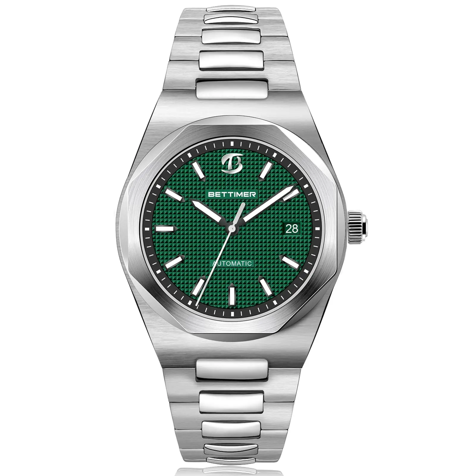BETTIMER B8001 V1 Automatikuhren für Herren, PT5000-Uhrwerk, 40 mm, 316L-Edelstahl, 10 ATM, wasserdicht, mechanisch mit Automatikaufzug