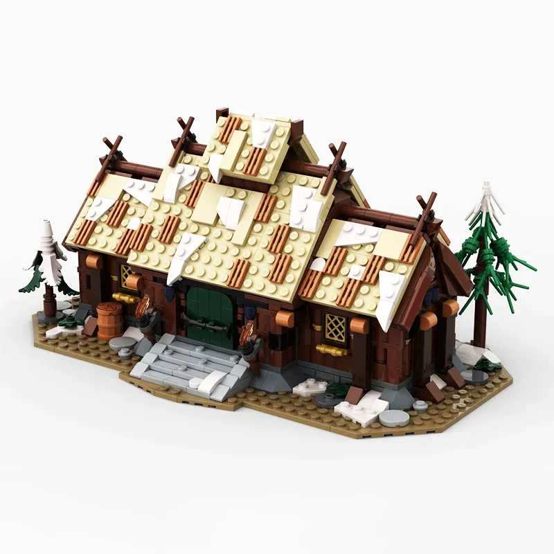 1231피스 MOC 하우스 자르르 바이킹 모델 빌딩 블록 건축 크리스마스 선물 조립 DIY 교육용 장난감 브릭 키즈