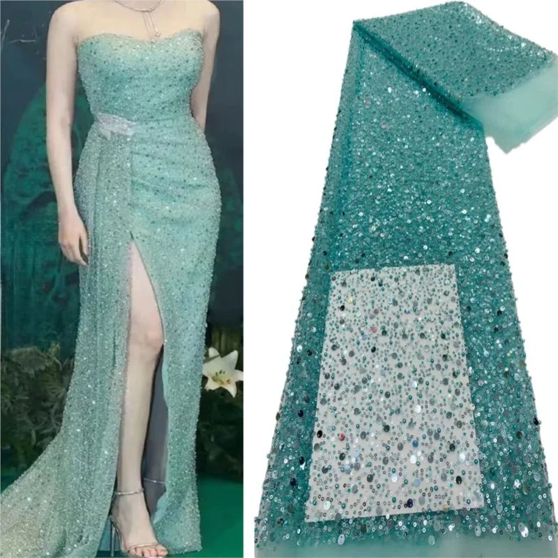 

Multi-Color Encryption Sequin Bead Mesh Wedding Dress Fabric