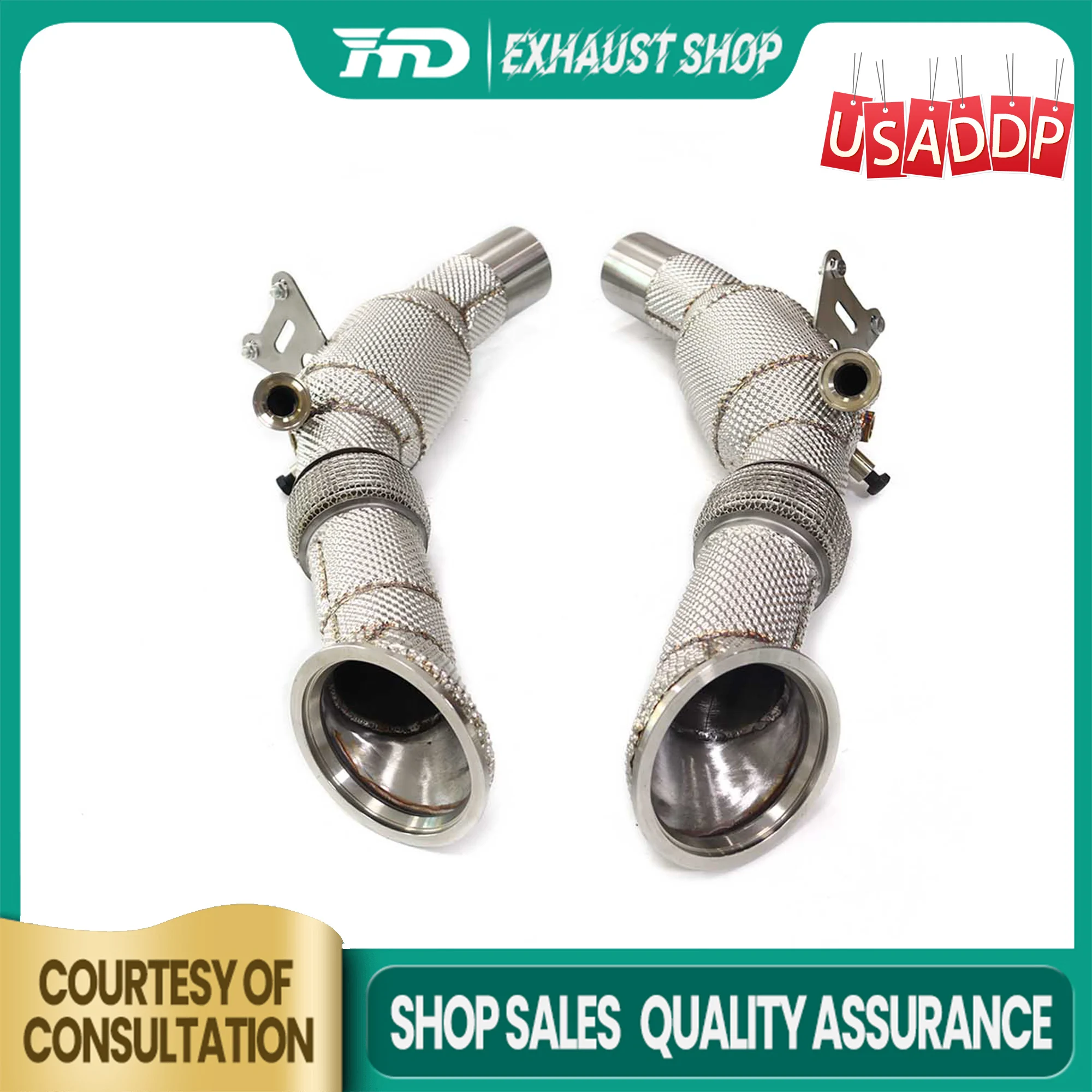 

Exhaust pipe for Ferrari SF90 Stainless steel Downpipe Heat shield with Catalytic Converter Increased power