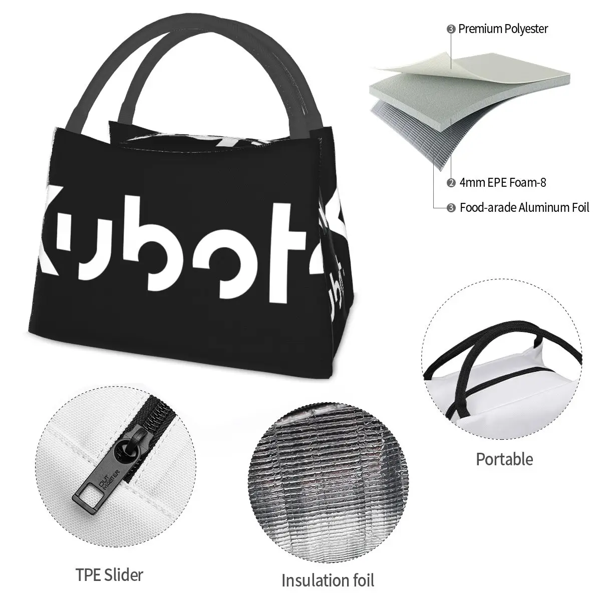 Kubota Tractors Portable insulation bag for Cooler Thermal Food Office Pinic Container