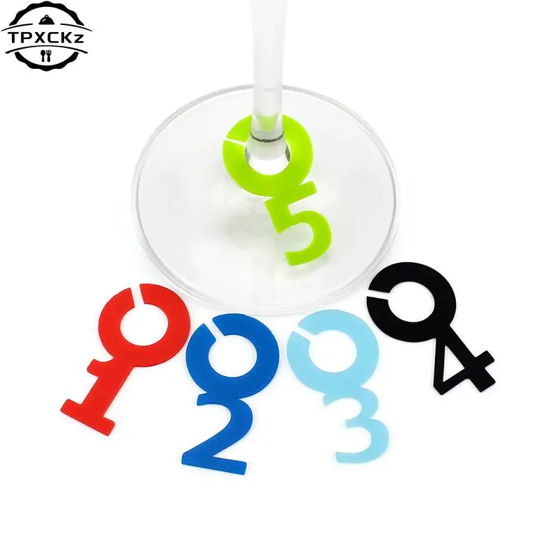 Silicone Red Wine Glass Identification Marker Charm Shot Glass Cup Labels Tag Signs Party Food Drinks Bar Accessories Tool