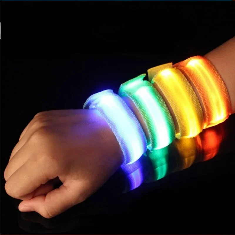 Light Up Wristband Flashing Arm Wrist Bands LED Glow Bracelets for Bar Concert  Sport Birthday Party Wedding Festival