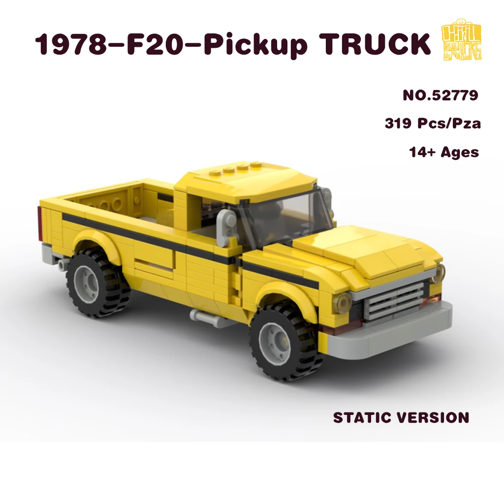 MOC52779 1978-F20-Pickup TRUCK Model With PDF Drawings Building Blocks Bricks Kids DIY Toys Birthday Christmas Gifts