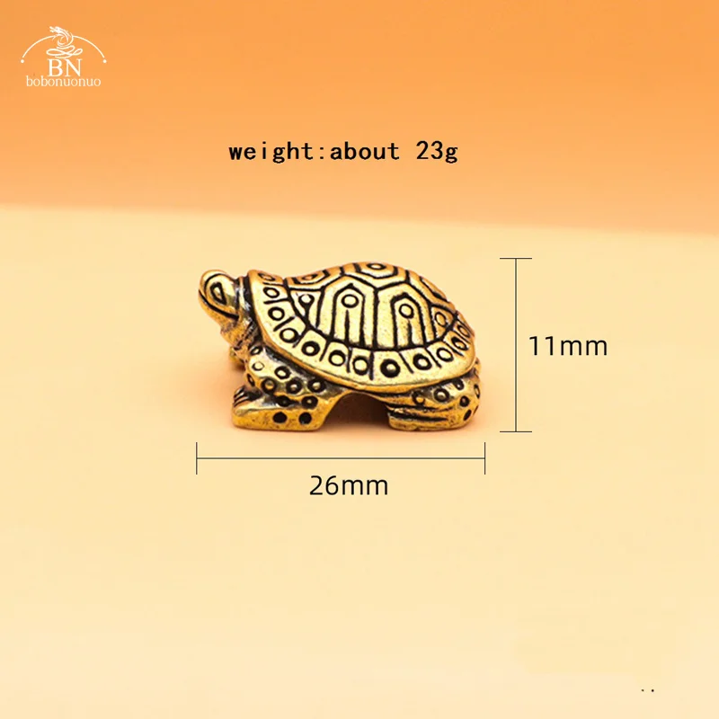 Solid Brass Ball Shape Tortoise Heavy Figurines Miniatures Vintage Metal Copper Animal Turtle Sculpture Tea Pet Table Ornaments