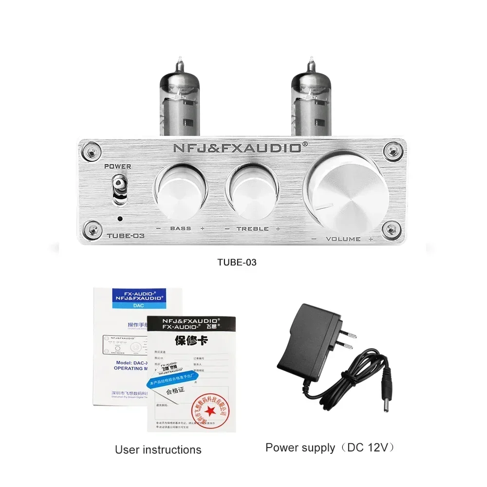 US.EU TUBE-01(6J1) TUBE-03(6K4) HiFi 2.0 أنبوب ضبط محمول قبل مكبر للصوت DAC وحدة فك ترميز الصوت الرقمي DC12V/1A محول