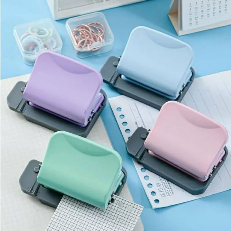 Binder Hole Puncher 6-Hole Binder Puncher For Planner Adjustable Manual Paper Puncher Small Punching Machine For Loose Leaf