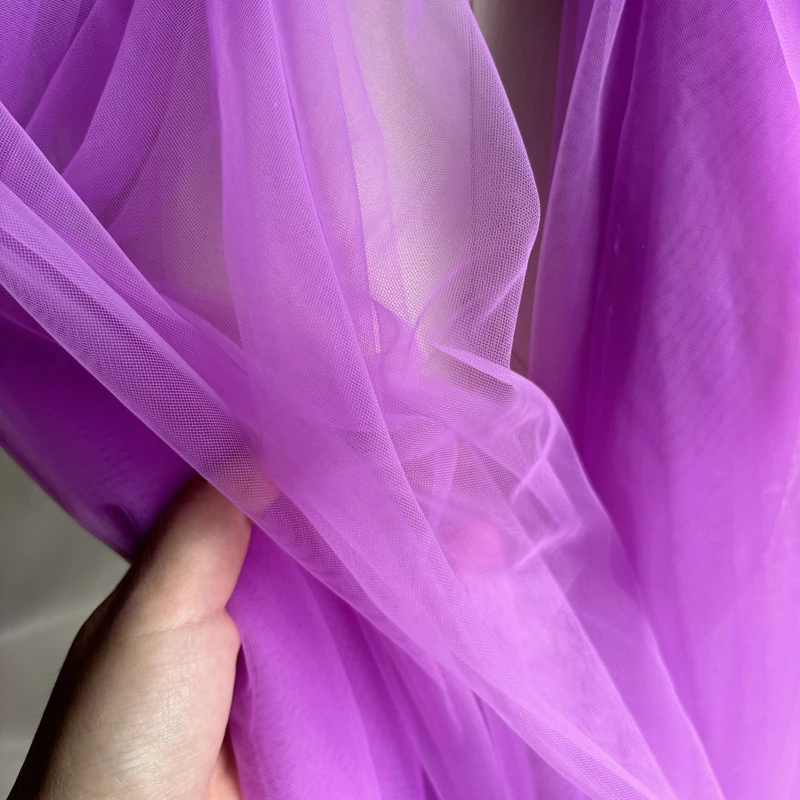 Pink Purple Soft Tulle Fabrics Decoration Curtain Clothing  Sewing Mesh Gauze Layout Chair Back Yarn Encryption DIY Material