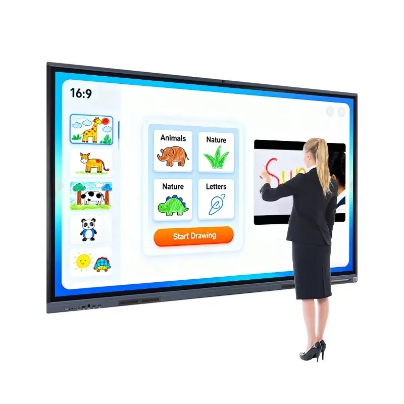 

Factory Price 55 65 75 85 86 98 100 110 Inch USB Interactive Whiteboard Touch Screen 4k Dual OS Smart Digital Smart Board