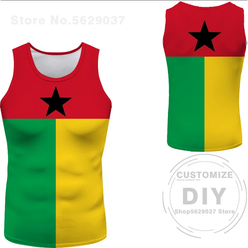 Guinea Bissau Vest Diy Free Custom Name Gnb Sleeveless Tshirt Nation Flag Country Gw Republic Guinee College Print Photo Clothes