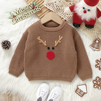 1-3Y Winter Baby Knitted Sweaters Cute Reindeer Knitted Newborn Infant Boys Girls Christmas Knitwear Top Casual Outwear Pullover