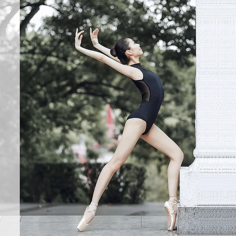 Gola alta linda renda bordada costas bodysuit adulto ballet collant para meninas roupas wowen ginástica collants