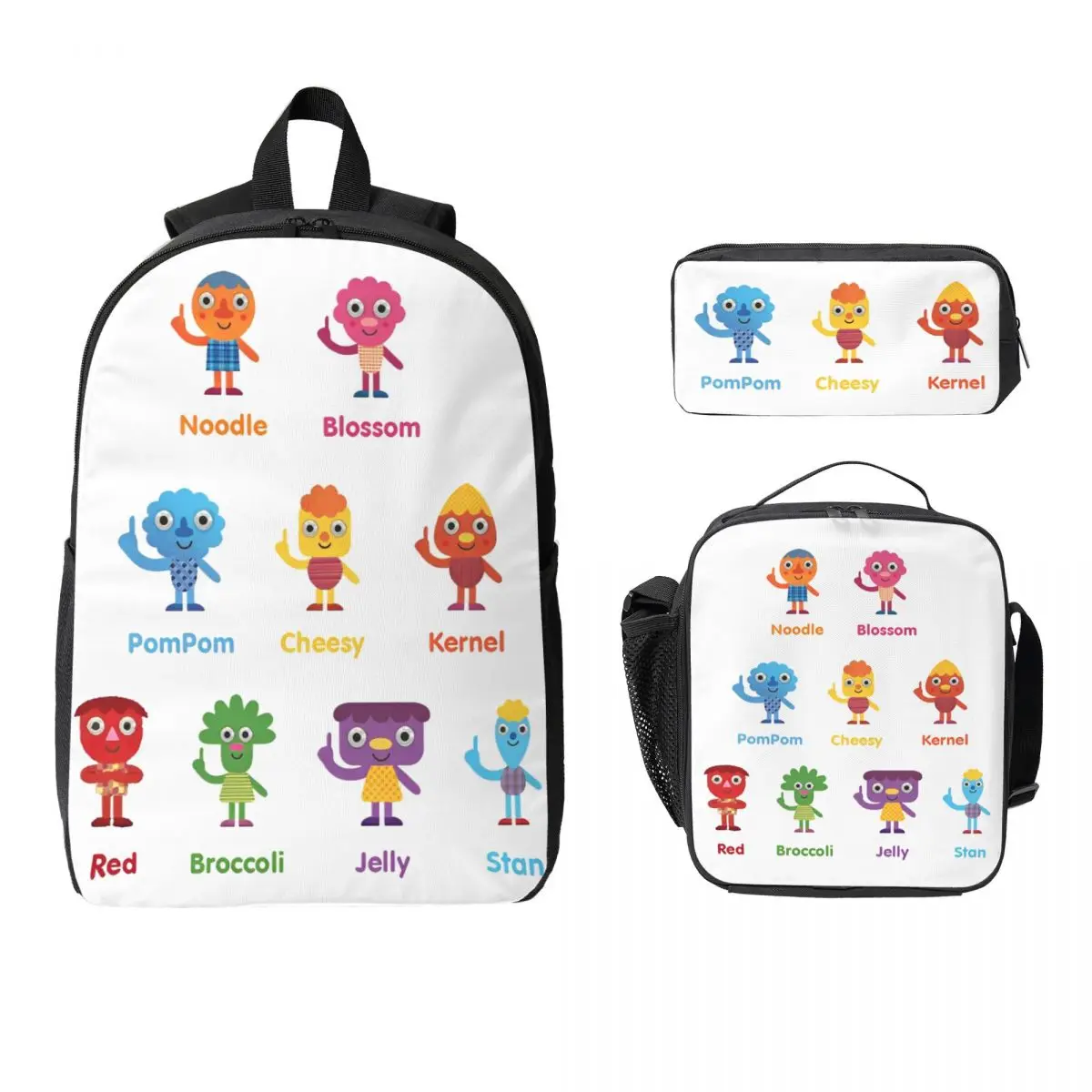 Noodle & Pals Micro Super Simple Kids Backpack Lunch Box Pencil Boxes for Boys Girls Backpacks School bag Bookbag Set