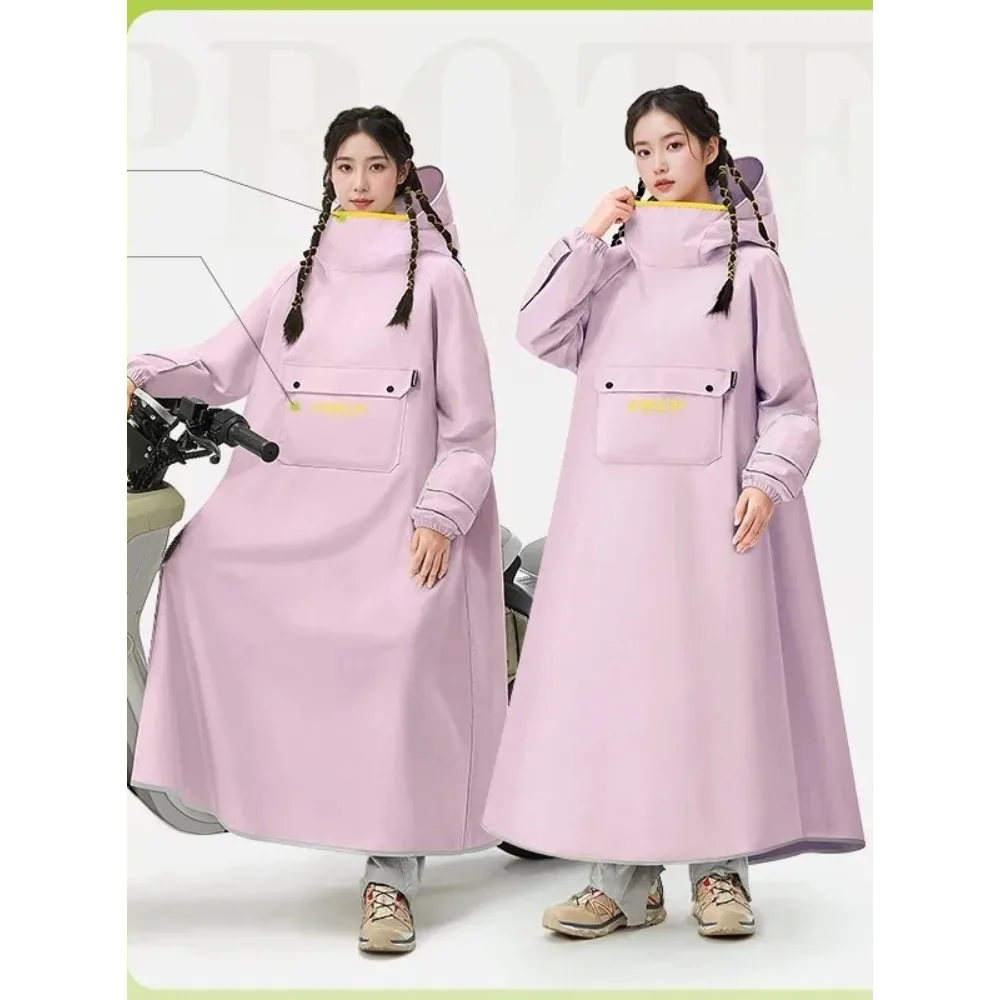 

Полноразмерный дождевик с длинными рукавами для взрослых, непромокаемый, для езды на электросамокате, для мужчин и женщин