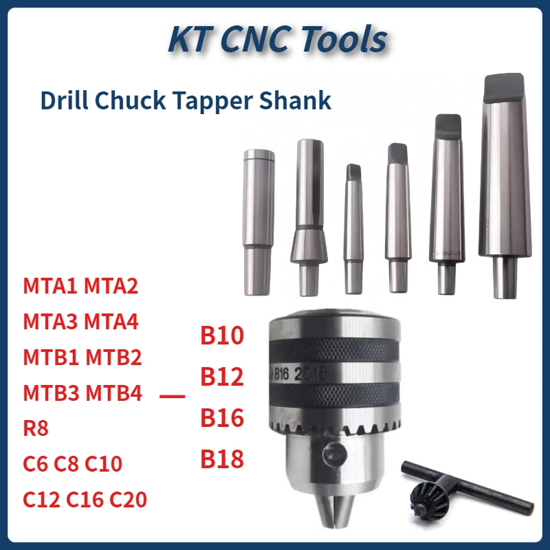 1 set R8 M12 7/16 MT1 MT2 MT3 MT4 C6 C8 C10 C12 C16 C20 B10 B12 B16 B18 Drill Chuck tapper shank Arbor Lathe Drill Machine Wood