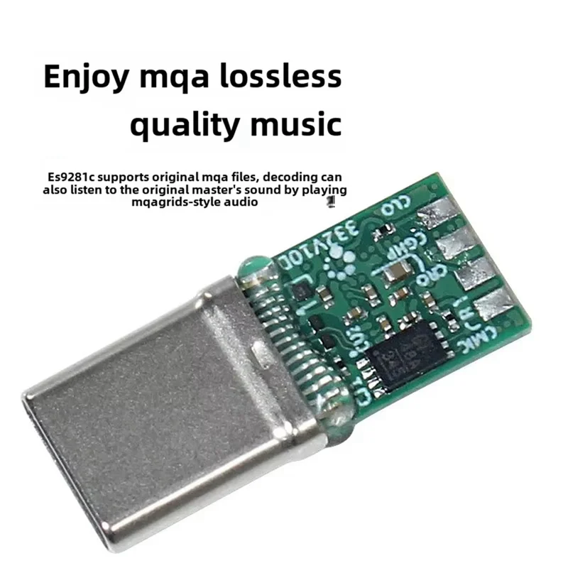 

-PQWN ES9281C PRO Earphone Decoder DSD Headphone Amplifier Type C Portable Electronic Accessory