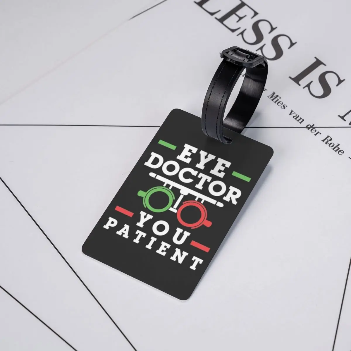 Custom Eye Doctor Luggage Tag Privacy Protection Snellen Chart Optometrist Optometry Baggage Tags Travel Bag Labels Suitcase