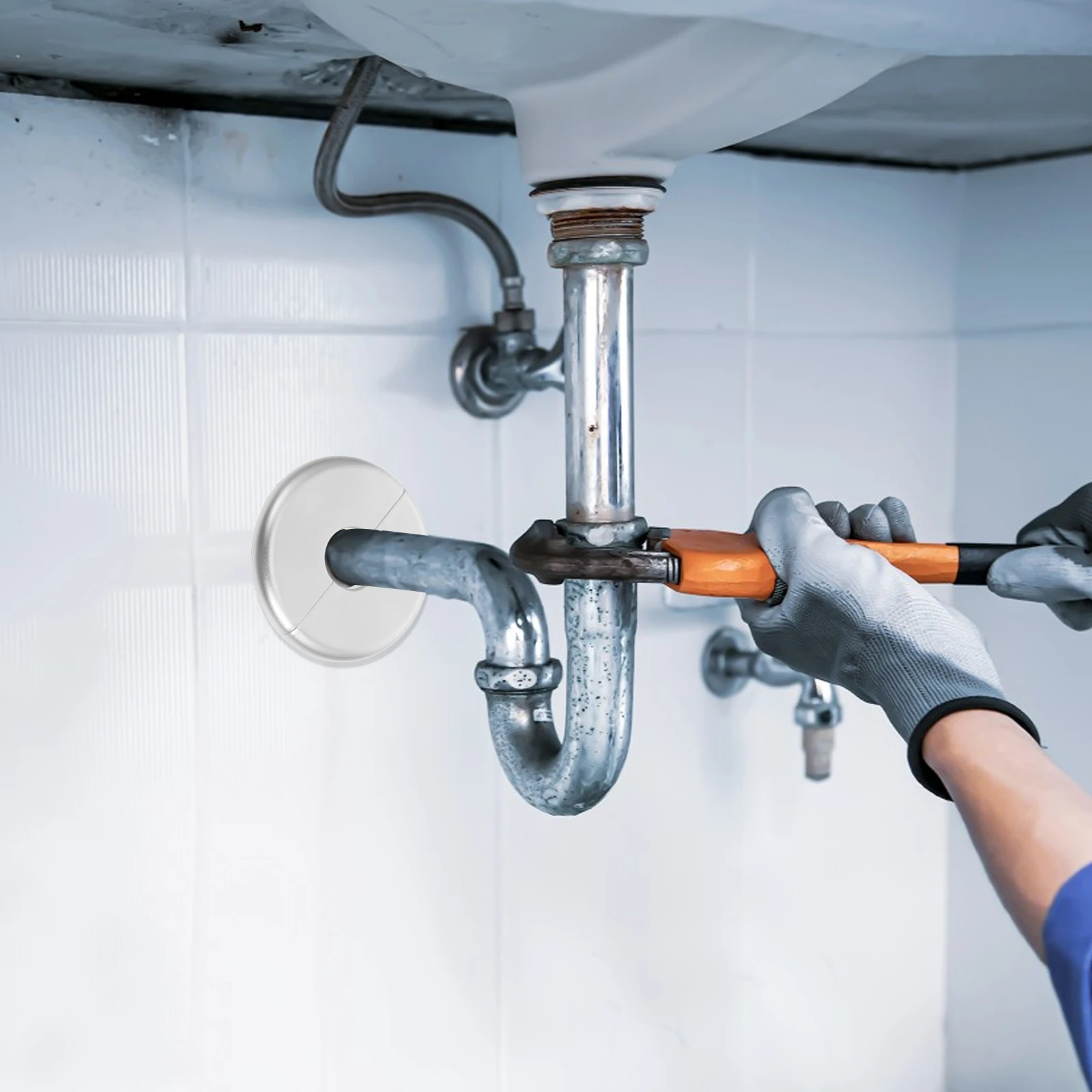 

4 шт., крышка для лестницы для бассейна, крышки с отверстиями для сантехнических труб, экранирующая внутренняя фланцевая пластина, колпачки для забора из АБС-пластика