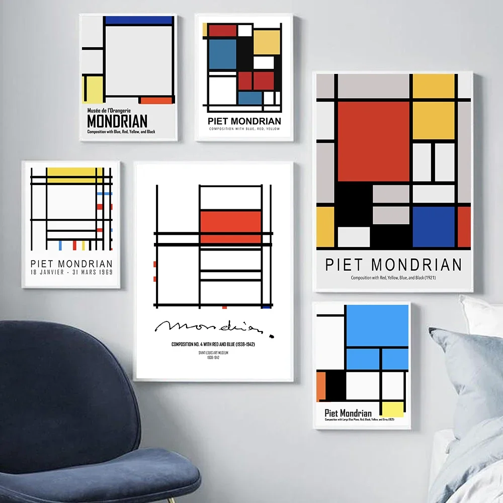 

Abstract Piet Mondrian Geometric Wall Art CanvasNordic Posters Painting And Prints Wall Pictures For Living Room Modern Decor