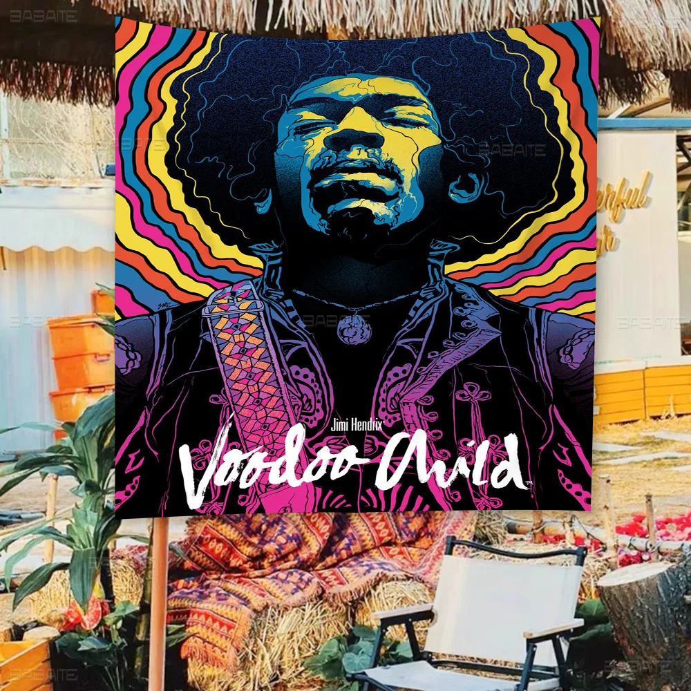 Jimi Hendrix Large Size Flags Printing Patterns Interesting Birthday Party Decorations Banner