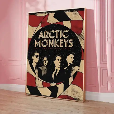 Arctic Monkeys musikalbumaffisch Klassiska vintageposters HD-kvalitet väggkonst Retroposters för heminredning 10 best sales Arctic Monkeys-klistermärken - №9