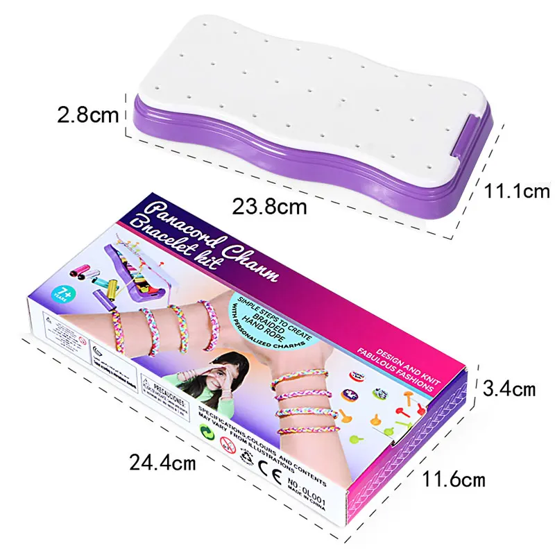 Zestaw do robienia liny ręcznej dla dziewczynek Zabawki dla dzieci Kolorowa bransoletka Tworzenie plecionki Trening sensoryczny Rękodzieło Zabawki Prezent Gry dla dziewczynek