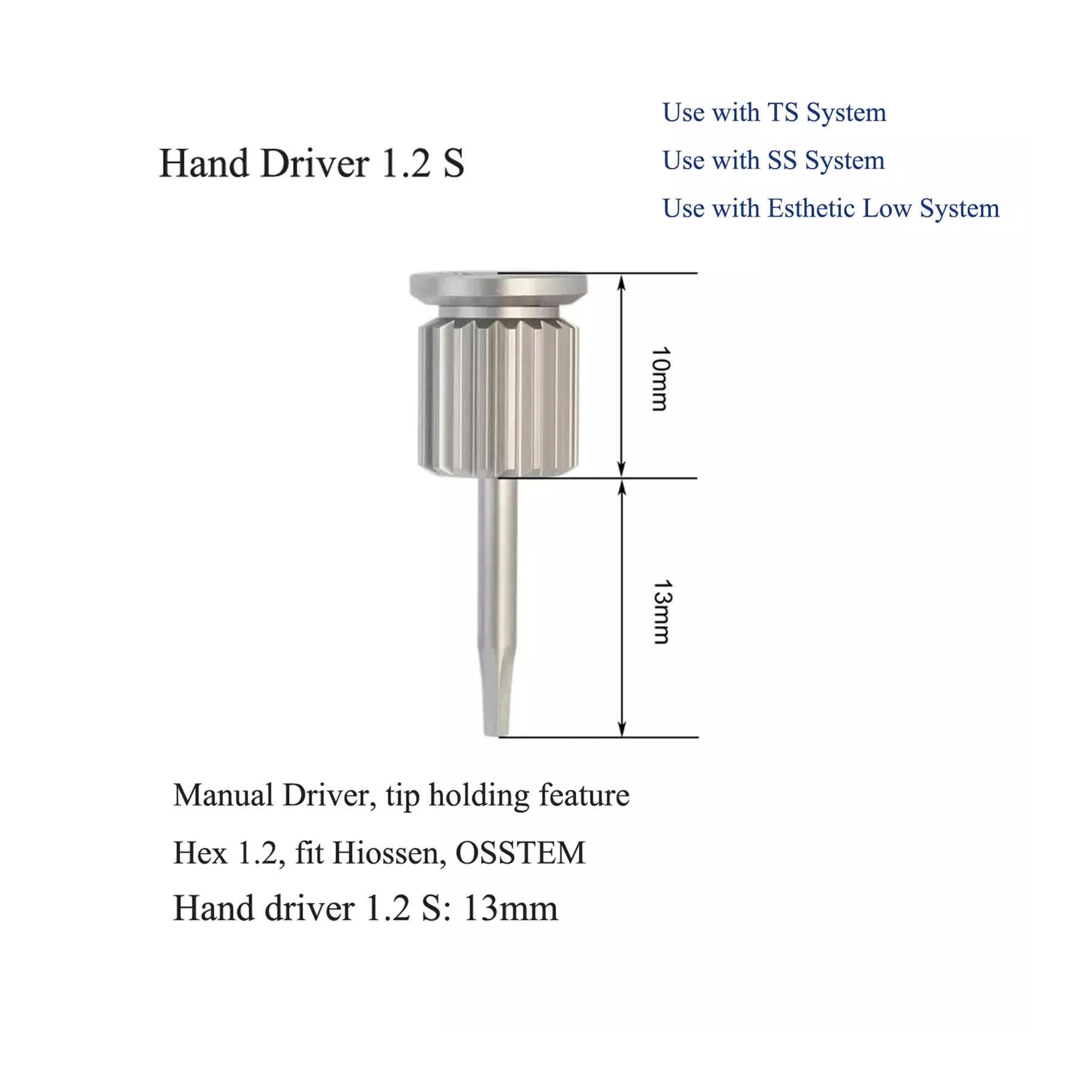 Implant OSSTEM Hex 1.2mm Hand Driver Manual Screwdriver For Hiossen Short Long