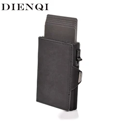 100% Crazy Horse Genuine Leather Men Wallets Rfid Card Holder Coin Pocket Wallet Money Bags Metal Walet Male Leather Purses