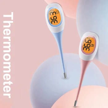 8-Sekunden-Fieber-Thermometer mit Hintergrundbeleuchtung, medizinischer Haushalt, digital, LCD, medizinisch, schnell messen, für Kinder, Babys, Kinder, Erwachsene, Körper, weich