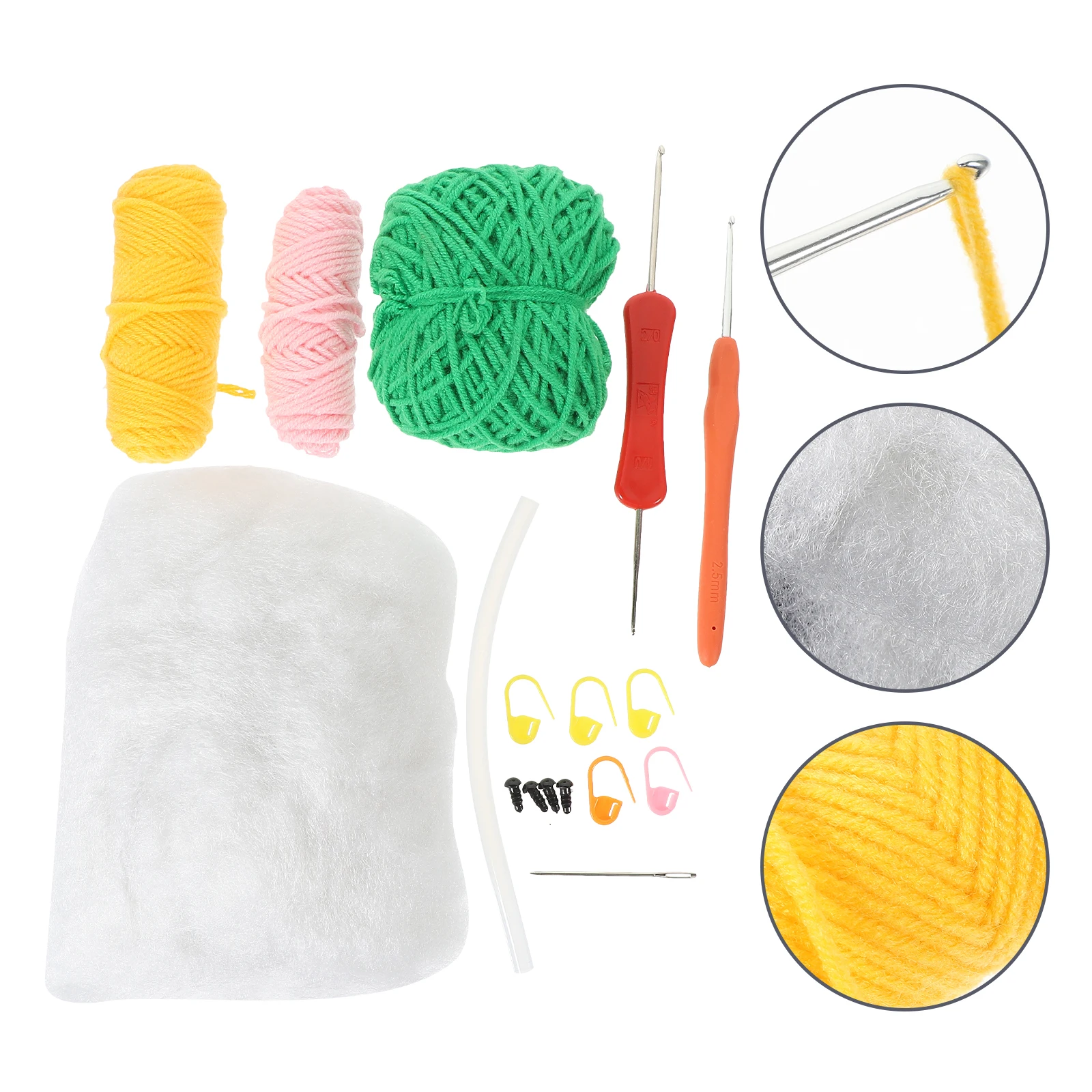 Kit materiale all'uncinetto Strumenti per filo di plastica Principianti Bambini Adulti Decorazioni artigianali Impara a maglia Set di uova di dinosauro Kit fai da te