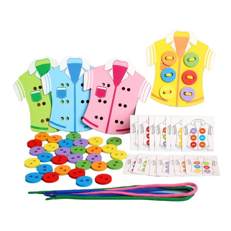 Kids Threading Board Toy Early Educational Toy Lacing Toy Hand-Eye Coordination Training Toy for Children School Play