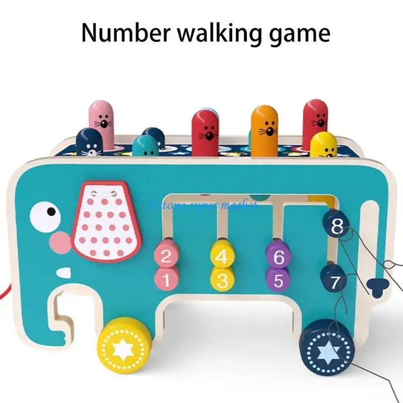 090B لعبة القصف لتنمية عقل الطفل والتفكير المنطقي بمطرقة خشبية