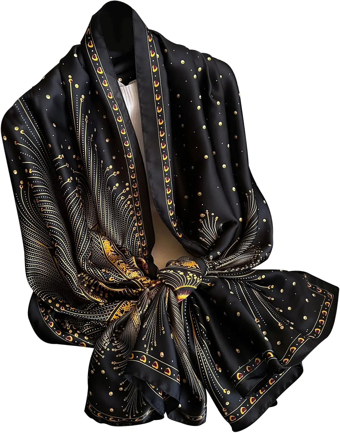 

Элегантный шелковый шарф-платок для женщин, легкий атласный платок с цветочным узором, модный шелковистый головной убор/косынка для шеи