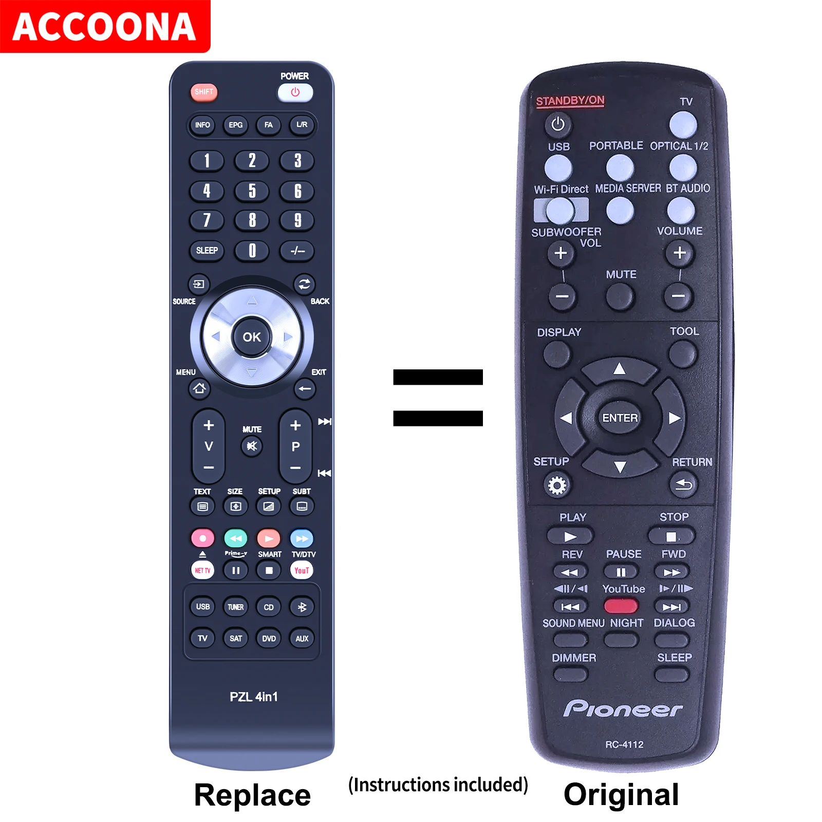 Remote control RC-4112/06-R4135E-A002 for Pioneer SBX-N500 and SBX-N700