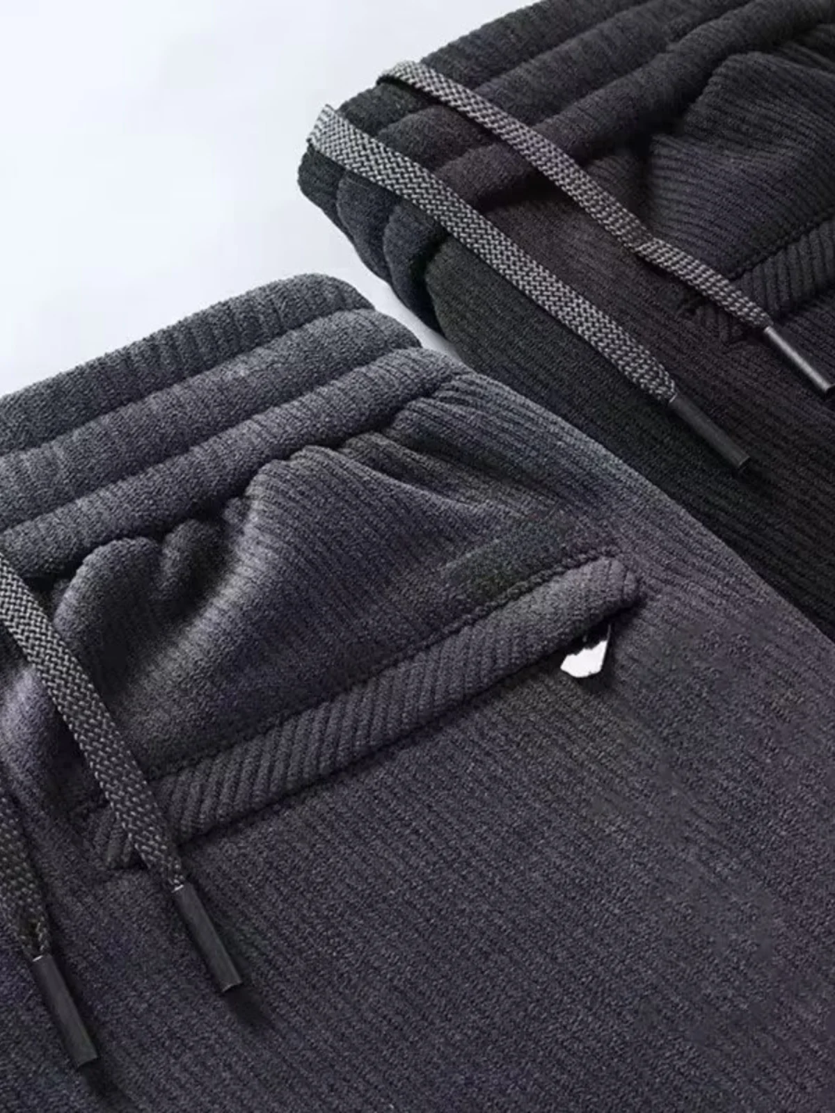 

New 2024 Men's Straight Leg Cotton Fce Lined Thiened Casual Sweatpants Busin Gentleman Sle Anti-Wrinkle Long Pants