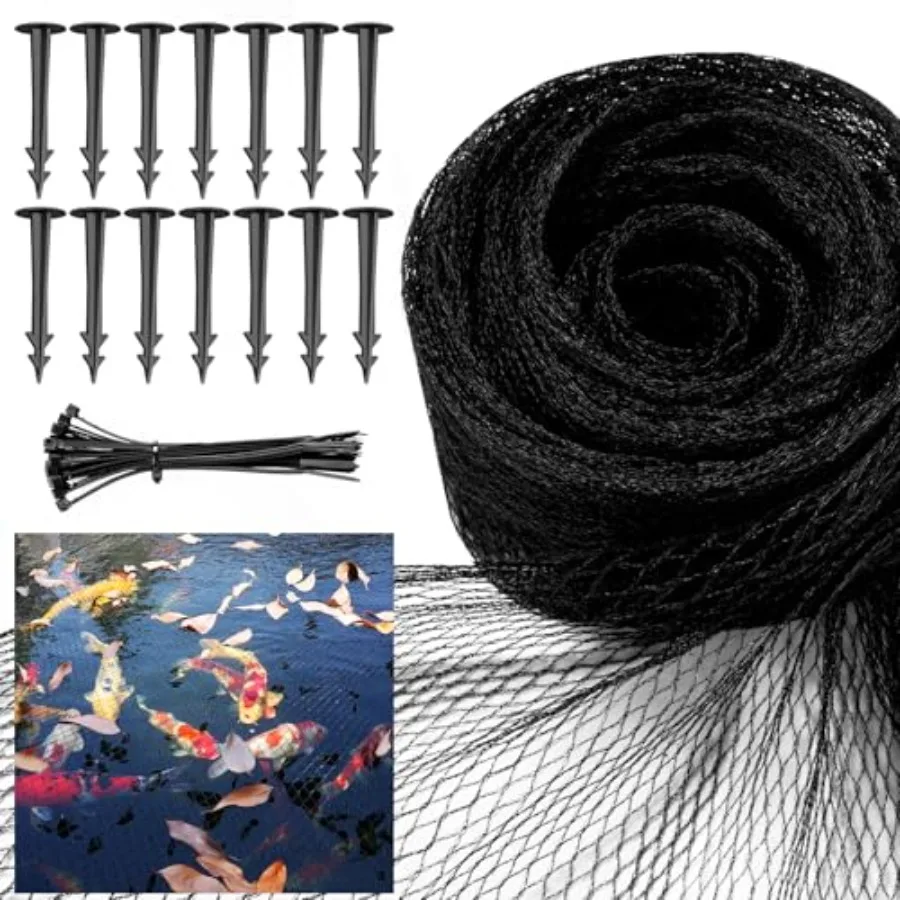 

Pond Netting Cover for Leaves, 28 x 30 Koi Pond Net Cover, Durable and Sturdy Pond Netting for Koi Ponds, Protect Koi Fish Agai