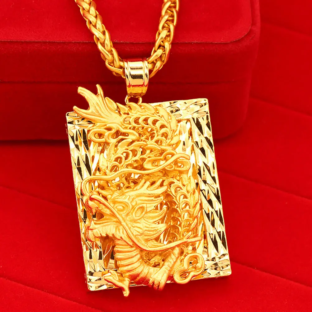 

Flying Dragon Pendant Necklace Bracelet Jewelry Golden DIY Accessories Copper Pendants H made Crafts Decorative Charm Unique
