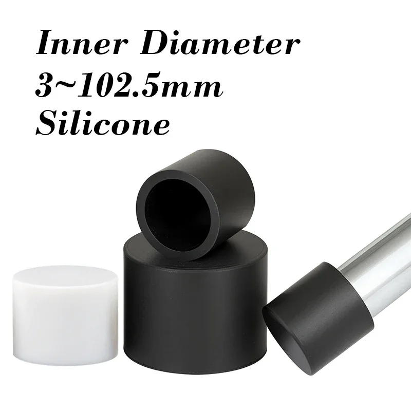 

1-50 шт. черные/белые круглые заглушки для ножек стульев и столов, 3-102,5 мм, мягкие силиконовые защитные колпачки для труб