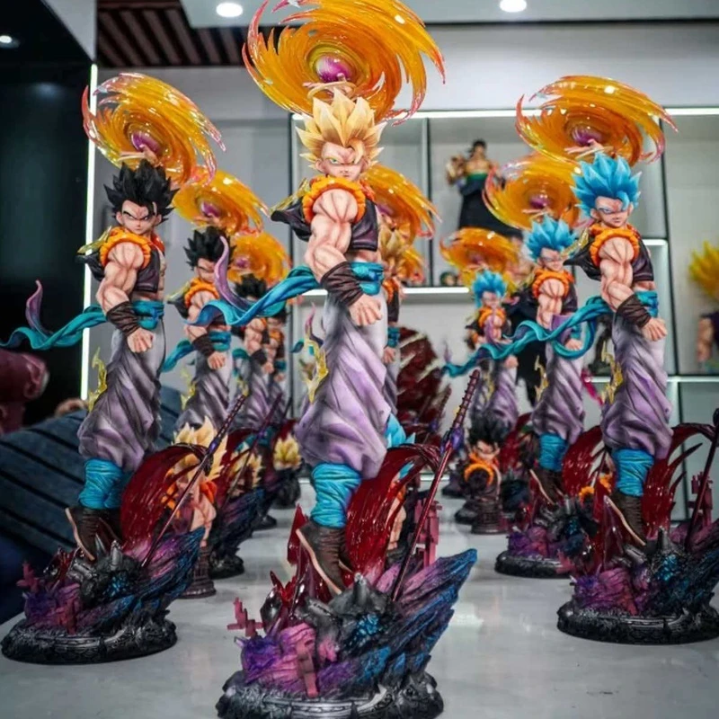 Jt Statue Dragon Ball Cloud Gogeta Drei-Kopf-Skulptur Anime PVC Sammlerfiguren Dekoration Spielzeug Geburtstagsgeschenke für Jungen