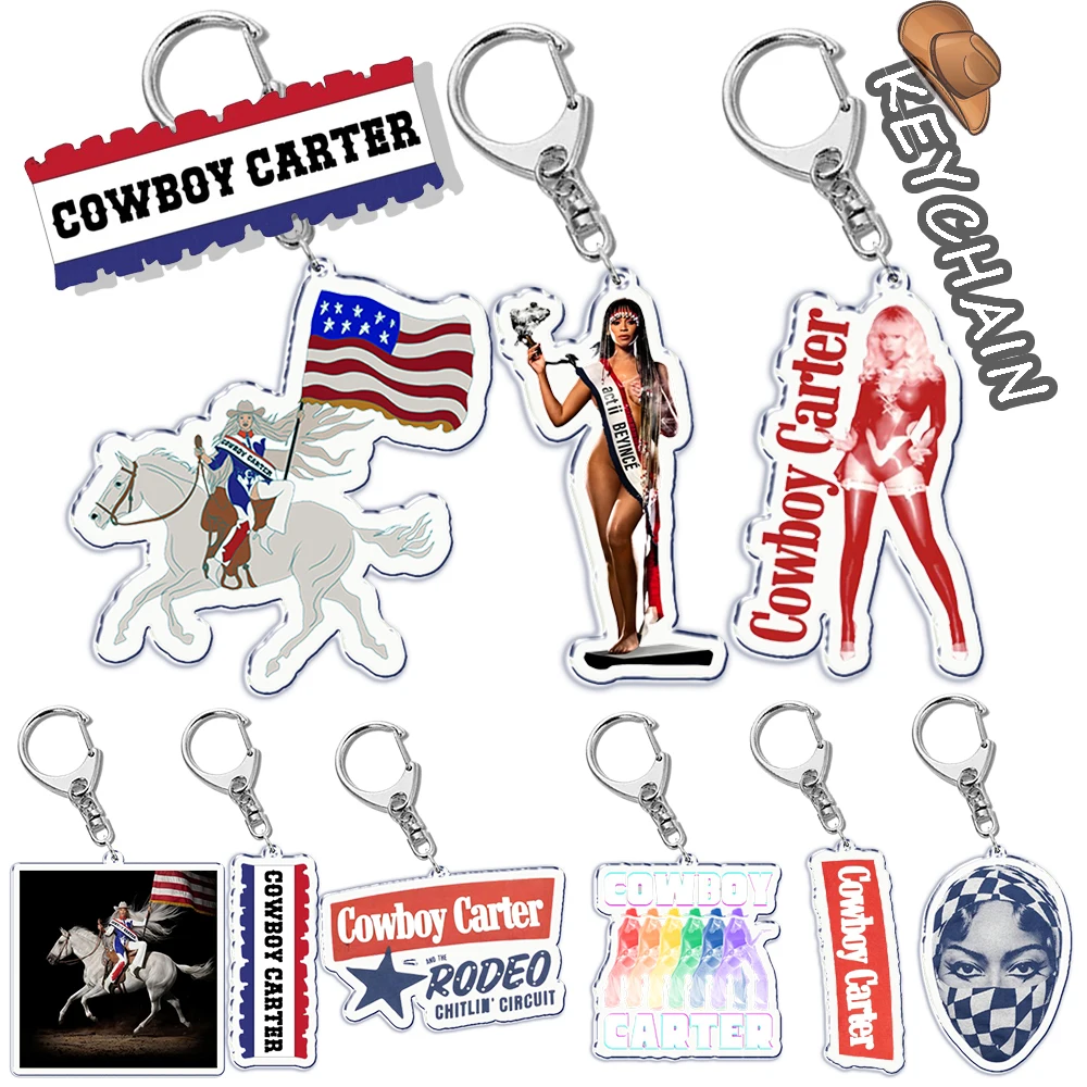 COWBOY CARTER Key Chain Keychains Ring for Accessories Bag Songs Ablum Pendant Keyring Jewelry Fans Gifts